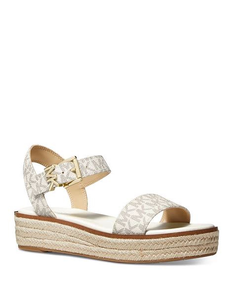 michael michael kors women's richie logo buckle espadrille platform sandals|Michael Kors.